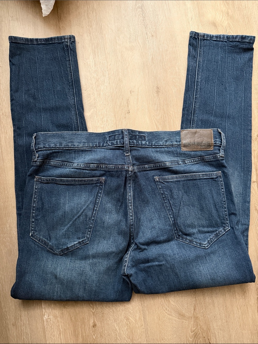 Express Men's Slim Straight Jeans in Dark Blue Denim